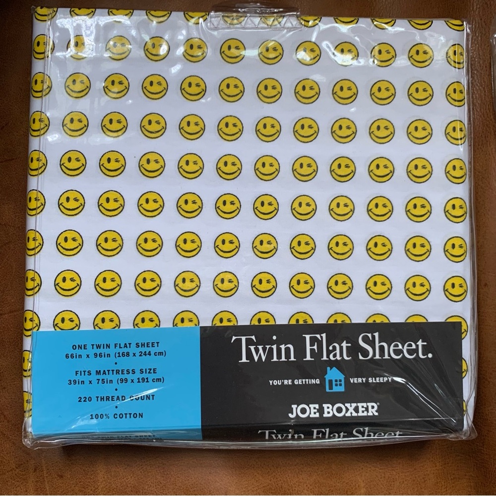 VTG Y2K RARE Joe Boxer emoji smiley face Mr Wink twin flat sheet